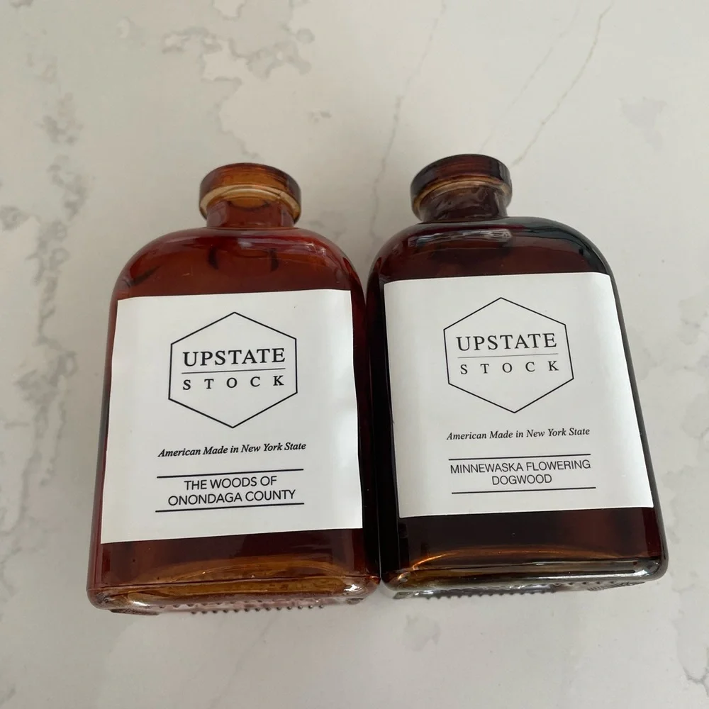 Set of 2 Amber Apothecary Bottles | Upstate Stock